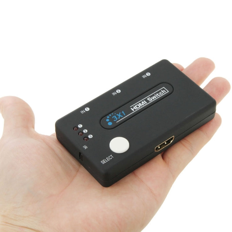 ตัวเลือก HDMI ขนาดเล็ก 3x1 HD 1080P V1.3 พร้อมรีโมทสำหรับ HDTV / STB / DVD / โปรเจคเตอร์ / DVR, 1x3 HDMI V1.3