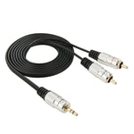 สายเสียงแจ็ค 3.5 มม. สเตอริโอเป็น 2 RCA ตัวผู้ ความยาว 1.5 ม., 2 RCA ความยาว 1.5 ม.