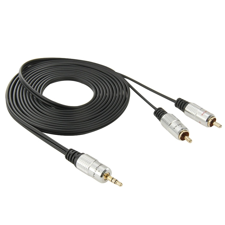 สายเสียงแจ็ค 3.5 มม. สเตอริโอเป็น 2 RCA ตัวผู้ ความยาว 3 ม., 2 RCA ความยาว 3 ม.
