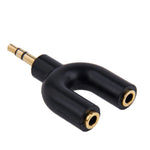 อะแดปเตอร์แยกสัญญาณเสียงสเตอริโอ 3.5mm ตัวผู้ เป็นแจ็คสเตอริโอ 3.5mm ตัวเมียคู่