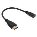 สายอะแดปเตอร์ HDMI ตัวผู้ 20cm เป็น Micro HDMI ตัวเมีย, HDMI เป็น Micro HDMI