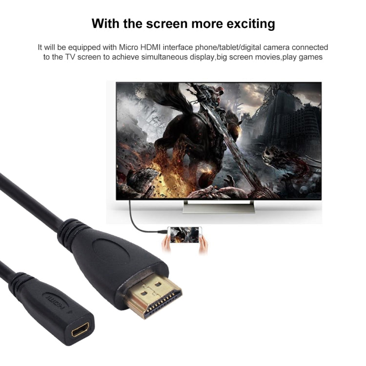 สายอะแดปเตอร์ HDMI ตัวผู้ 20cm เป็น Micro HDMI ตัวเมีย, HDMI เป็น Micro HDMI