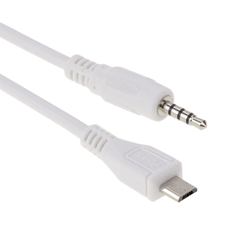 สายเสียง AUX 3.5mm ตัวผู้ เป็น Micro USB ตัวผู้ ความยาวประมาณ 50cm, Micro USB 50cm
