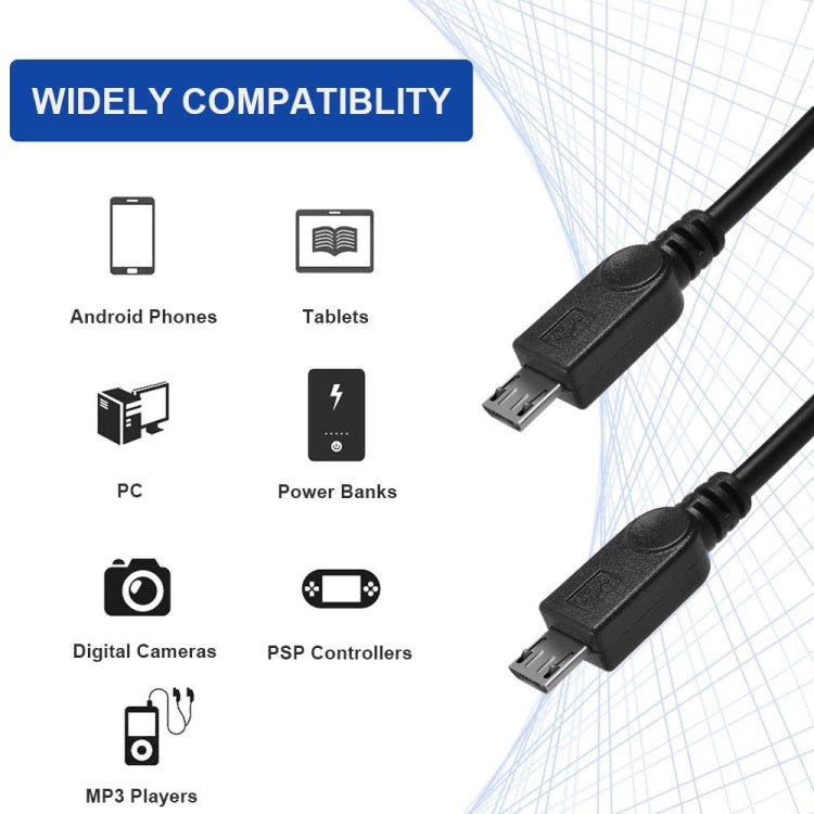 สาย USB 2.0 ตัวผู้ เป็นสาย Micro USB ตัวผู้ 2 เส้น ความยาวประมาณ 30cm, USB 2.0 AM เป็น 2 Micro USB