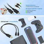 สาย USB 2.0 ตัวผู้ เป็นสาย Micro USB ตัวผู้ 2 เส้น ความยาวประมาณ 30cm, USB 2.0 AM เป็น 2 Micro USB