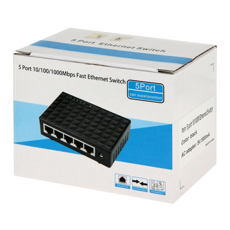 สวิตช์อีเธอร์เน็ตเดสก์ท็อป 5 พอร์ต 10/100/1000 Mbps, 5 พอร์ต 10/100/1000Mbps