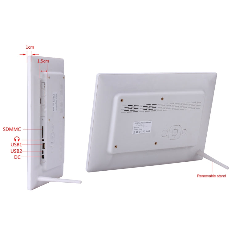 กรอบรูปดิจิทัล LED ขนาด 13 นิ้ว พร้อมรีโมทคอนโทรล เครื่องเล่น MP3 / MP4 / ภาพยนตร์ รองรับการเชื่อมต่อ USB / การ์ด SD ลำโพงสเตอริโอในตัว ขนาด 13 นิ้ว