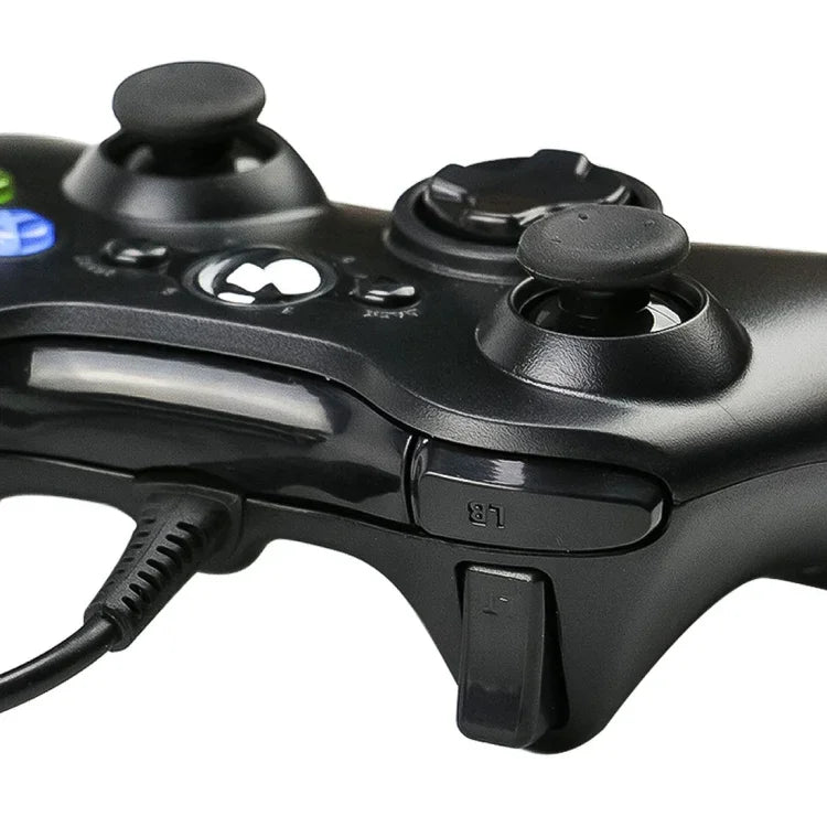 จอยสติ๊กเกมแพดมีสาย USB 2.0 สำหรับ XBOX360, เสียบแล้วเล่น, ความยาวสาย: 2.5 ม., สำหรับ XBOX360, สำหรับ XBOX360 (สีดำ)