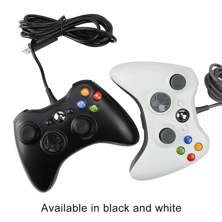 จอยสติ๊กเกมแพดมีสาย USB 2.0 สำหรับ XBOX360, เสียบแล้วเล่น, ความยาวสาย: 2.5 ม., สำหรับ XBOX360, สำหรับ XBOX360 (สีดำ)