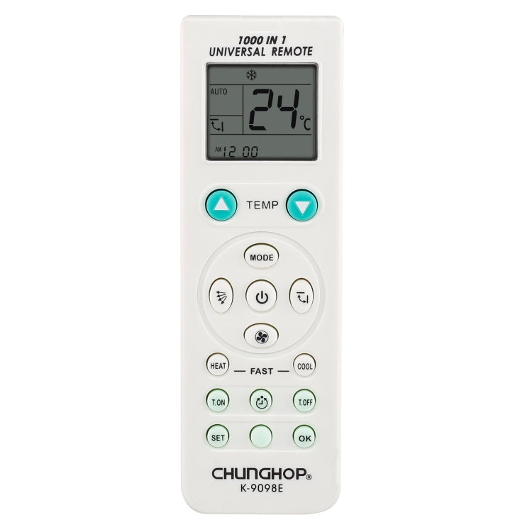 รีโมทคอนโทรลเครื่องปรับอากาศอเนกประสงค์ Chunghop (K-9098E), K-9098E