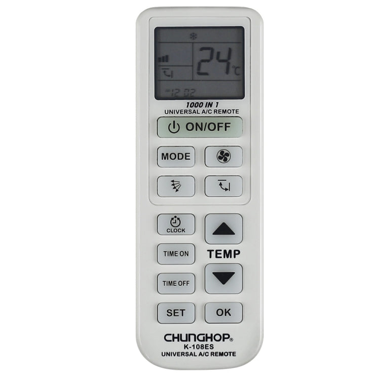 รีโมทคอนโทรลเครื่องปรับอากาศอเนกประสงค์ Chunghop (K-108ES), K-108ES