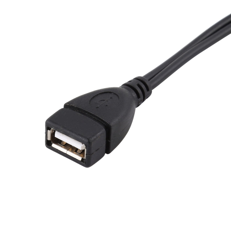 สาย USB 2.0 AF เป็น Micro-B + USB 2.0 OTG สำหรับ Samsung Galaxy Note III / N9000, พร้อมพาวเวอร์, ความยาว: 24 ซม. (สีดำ)