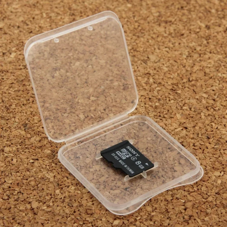 กล่องเก็บการ์ดพลาสติกใส 100 ชิ้น สำหรับการ์ด Micro SD (การ์ด TF), การ์ด TF