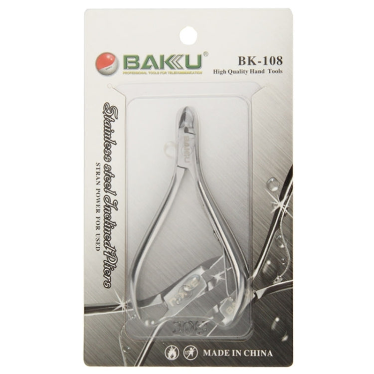 คีมตัดลวดขนาดเล็กสแตนเลสคุณภาพสูง Baku BK-108 ปากตรง เครื่องมือช่างความแม่นยำสูง BK-108