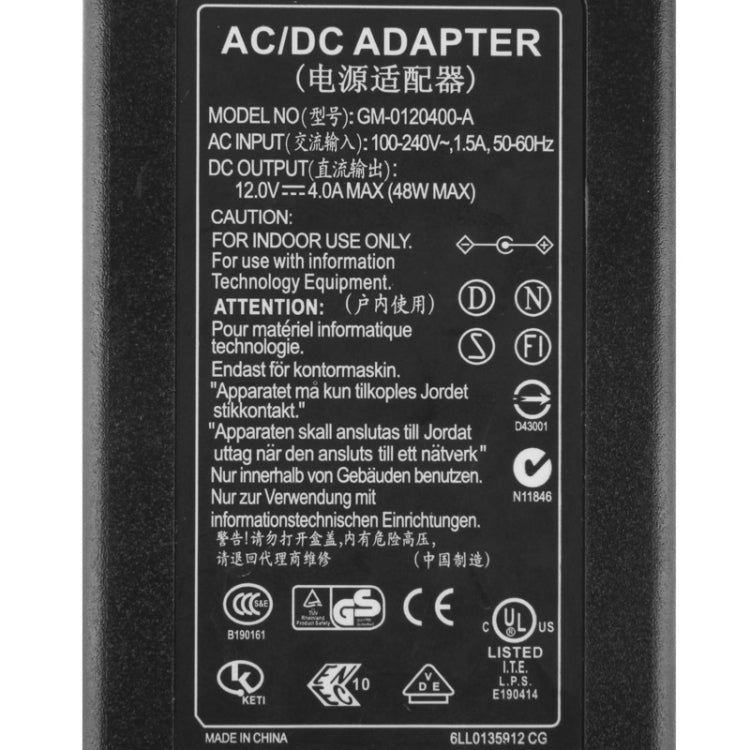 อะแดปเตอร์ไฟ AC สำหรับ DVR 8 ช่อง ปลั๊ก EU 12V 4A, ขนาดหัวออก: 5.5 x 2.5 มม., ปลั๊ก AU 12V 4A, ปลั๊ก UK 12V 4A, ปลั๊ก US 12V 4A, ปลั๊ก EU 12V 4A
