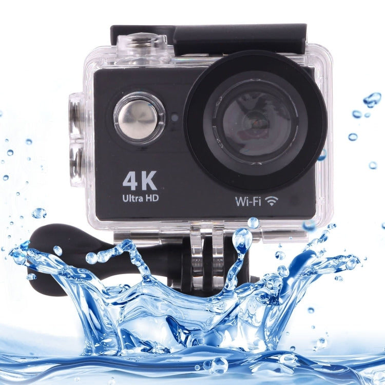 H9 กล้องกีฬา WiFi หน้าจอ LCD 2 นิ้ว 4K Ultra HD1080P 12MP, เลนส์มุมกว้าง 170 องศา, กันน้ำลึก 30 เมตร, H9 4K (สีดำ)