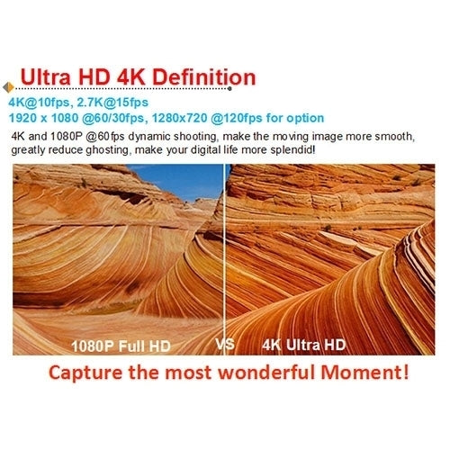 H9 กล้องกีฬา WiFi หน้าจอ LCD 2 นิ้ว 4K Ultra HD1080P 12MP, เลนส์มุมกว้าง 170 องศา, กันน้ำลึก 30 เมตร, H9 4K (สีดำ)