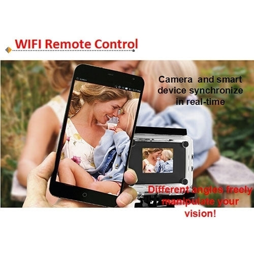 H9 กล้องกีฬา WiFi หน้าจอ LCD 2 นิ้ว 4K Ultra HD1080P 12MP, เลนส์มุมกว้าง 170 องศา, กันน้ำลึก 30 เมตร, H9 4K (สีดำ)