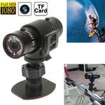 กล้องหมวกกันน็อค F9 Full HD 1080P สำหรับกีฬา รองรับการ์ด TF เลนส์มุมกว้าง 120 องศา