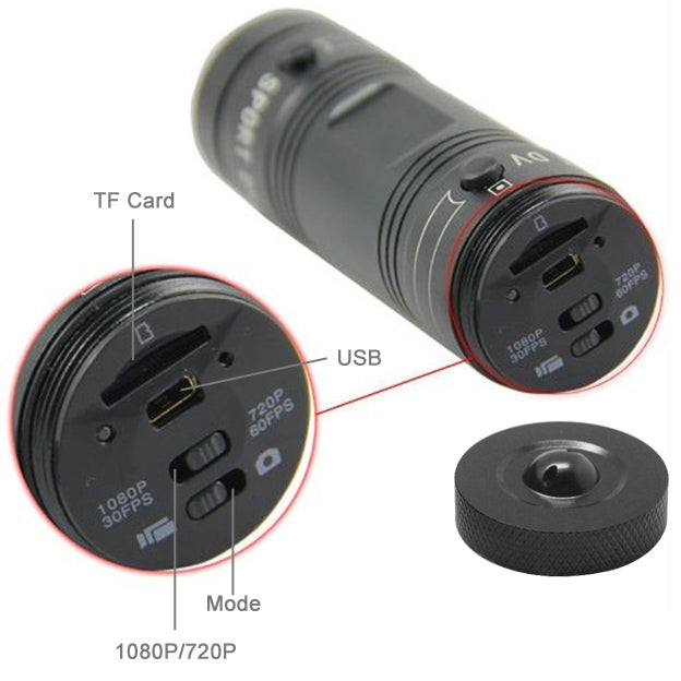 กล้องหมวกกันน็อค F9 Full HD 1080P สำหรับกีฬา รองรับการ์ด TF เลนส์มุมกว้าง 120 องศา