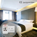 อะแดปเตอร์เดินทางอเนกประสงค์แบบรวม 1 ใน 4 (ปลั๊ก EU + AU + UK + US)