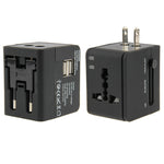อะแดปเตอร์เดินทางอเนกประสงค์ปลั๊ก EU / AU / UK / US 2 USB 2.1A, 2.1A