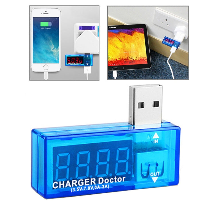 เครื่องวัดแรงดันไฟฟ้าและกระแสชาร์จ USB สำหรับโทรศัพท์มือถือ/แท็บเล็ต รุ่น USB Voltage-KW-201