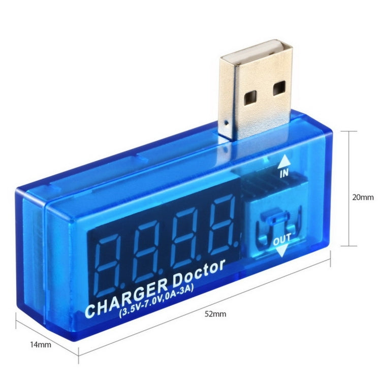 เครื่องวัดแรงดันไฟฟ้าและกระแสชาร์จ USB สำหรับโทรศัพท์มือถือ/แท็บเล็ต รุ่น USB Voltage-KW-201