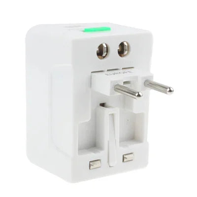 อะแดปเตอร์ปลั๊กไฟ AC สำหรับเดินทางแบบสากล US / EU / AU / UK พร้อมช่องชาร์จ USB