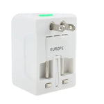 อะแดปเตอร์ปลั๊กไฟ AC สำหรับเดินทางแบบสากล US / EU / AU / UK พร้อมช่องชาร์จ USB
