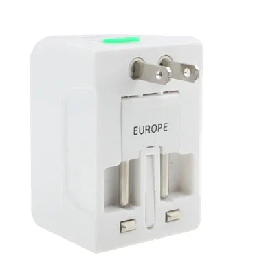 อะแดปเตอร์ปลั๊กไฟ AC สำหรับเดินทางแบบสากล US / EU / AU / UK พร้อมช่องชาร์จ USB