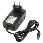 อะแดปเตอร์ไฟฟ้าคุณภาพสูง AC 100-240V เป็น DC 12V 2A ปลายสาย 5.5 x 2.1 มม. สายยาว 1 เมตร ปลั๊ก EU และ US