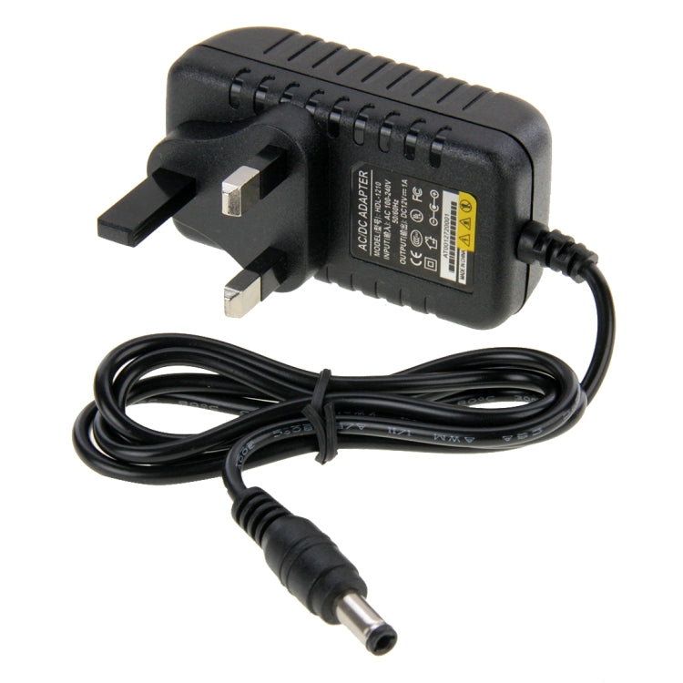 อะแดปเตอร์ไฟฟ้า UK Plug AC 100-240V เป็น DC 12V 1A, หัวเสียบ: 5.5 x 2.1 มม., ความยาวสาย: ประมาณ 90 ซม., DC 12V 1A, UK Plug