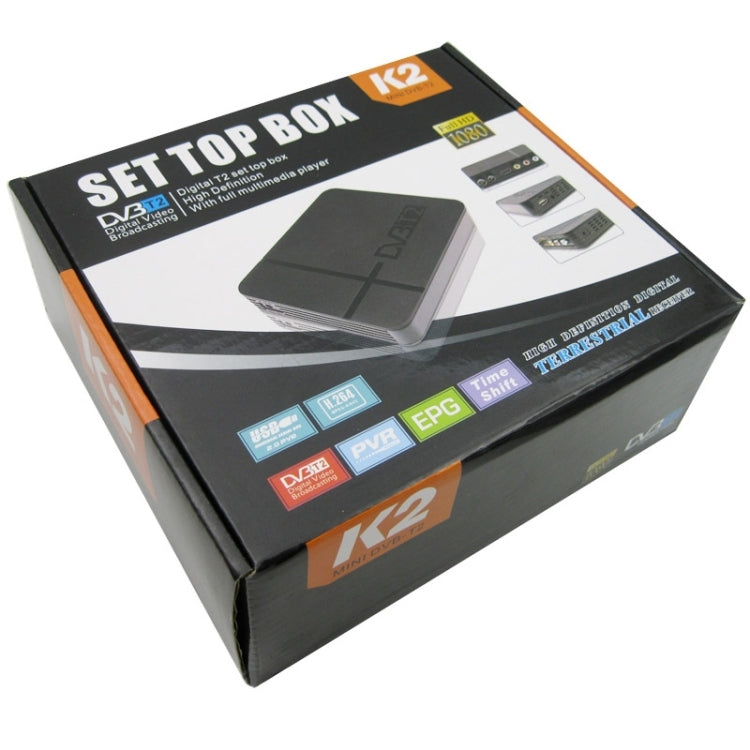 กล่องรับสัญญาณดิจิตอลภาคพื้นดิน HD DVB-T2 ขนาดเล็ก รองรับ USB / HDMI / MPEG4 / H.264