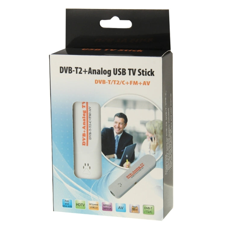 แท่งทีวีดิจิทัล USB 2.0 โมดูลคู่ขนาดเล็ก, รองรับ FM + AV + DVB-T / T2 / C, DVB-T/T2/C