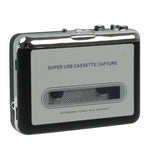 เครื่องแปลงเทปคาสเซ็ตเป็น MP3 USB สำหรับบันทึกเสียงเพลงจากเทป, สีดำ