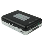 เครื่องแปลงเทปคาสเซ็ตเป็น MP3 USB สำหรับบันทึกเสียงเพลงจากเทป, สีดำ