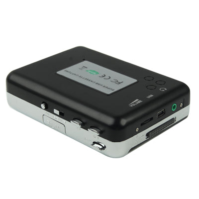 เครื่องแปลงเทปคาสเซ็ตเป็น MP3 USB สำหรับบันทึกเสียงเพลงจากเทป, สีดำ