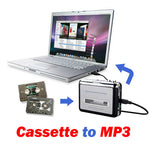 เครื่องแปลงเทปคาสเซ็ตเป็น MP3 USB สำหรับบันทึกเสียงเพลงจากเทป, สีดำ