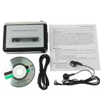 เครื่องแปลงเทปคาสเซ็ตเป็น MP3 USB สำหรับบันทึกเสียงเพลงจากเทป, สีดำ