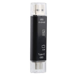 D-188 3 in 1 TF & USB เป็น Micro USB & Type-C Card Reader OTG Adapter Connector