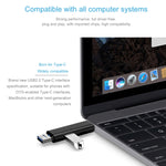 D-188 3 in 1 TF & USB เป็น Micro USB & Type-C Card Reader OTG Adapter Connector