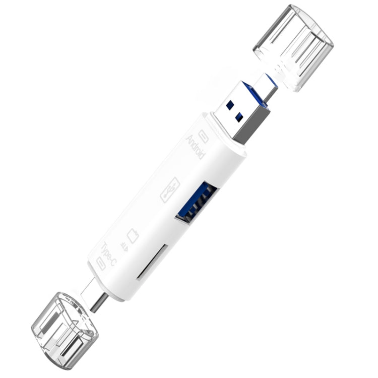 D-188 3 in 1 TF & USB เป็น Micro USB & Type-C Card Reader OTG Adapter Connector