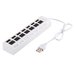 ฮับ USB 7 พอร์ต 2.0 ตัวแยก USB ความเร็วสูง 480Mbps พร้อมสวิตช์เปิด/ปิด / 7 ไฟ LED, 7 พอร์ต (สีขาว), 7 พอร์ต (สีดำ)