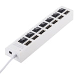 ฮับ USB 7 พอร์ต 2.0 ตัวแยก USB ความเร็วสูง 480Mbps พร้อมสวิตช์เปิด/ปิด / 7 ไฟ LED, 7 พอร์ต (สีขาว), 7 พอร์ต (สีดำ)