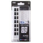 ฮับ USB 7 พอร์ต 2.0 ตัวแยก USB ความเร็วสูง 480Mbps พร้อมสวิตช์เปิด/ปิด / 7 ไฟ LED, 7 พอร์ต (สีขาว), 7 พอร์ต (สีดำ)