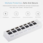 ฮับ USB 7 พอร์ต 2.0 ตัวแยก USB ความเร็วสูง 480Mbps พร้อมสวิตช์เปิด/ปิด / 7 ไฟ LED, 7 พอร์ต (สีขาว), 7 พอร์ต (สีดำ)