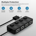 ฮับ USB 2.0 4 พอร์ต พร้อมสวิตช์ 4 ตัว, 4 พอร์ตพร้อมสวิตช์ 4 ตัว (สีดำ), 4 พอร์ตพร้อมสวิตช์ 4 ตัว (สีขาว)