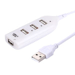 ฮับ USB 2.0 4 พอร์ต ความยาวสาย: 30 ซม., 4 พอร์ต (สีดำ), 4 พอร์ต (สีขาว)