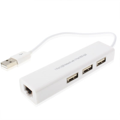อะแดปเตอร์การ์ดแลน RJ45 แบบหญิง พร้อมฮับ USB 3 พอร์ต และพอร์ต USB 1 พอร์ต, USB 2.0